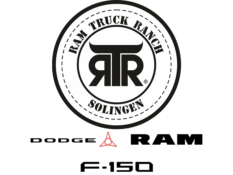 RAM TRUCK RANCH Logo mit Marken RAM, Dodge, F-150